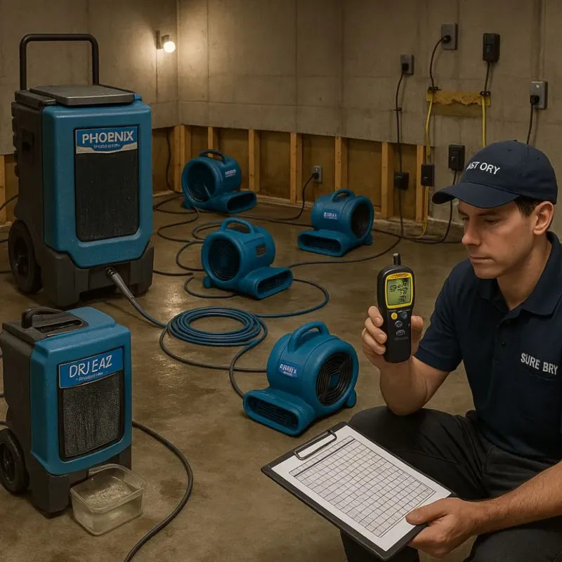 Structural Drying and Dehumidification process in Hampden, MA